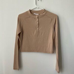 🍁Elodie Cropped Ribbed Long  Sleeve Size L